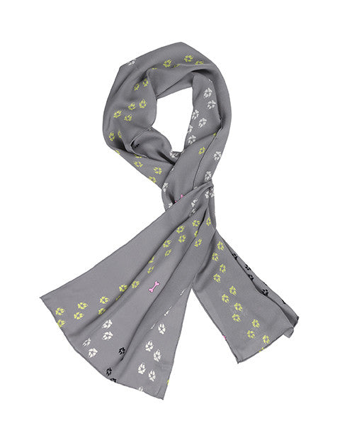 charlotte sparre Dog tracks 35x165 cm / CS602 Dog tracks 35x165 - Grey Scarf