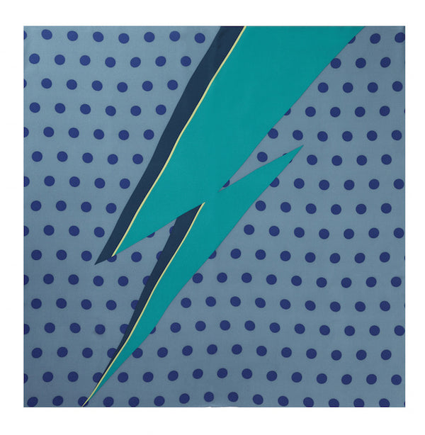 charlotte sparre Dots lightning 90x90 / 90-381 Dots lightning 90x90 - Blue/Turquoise Scarf