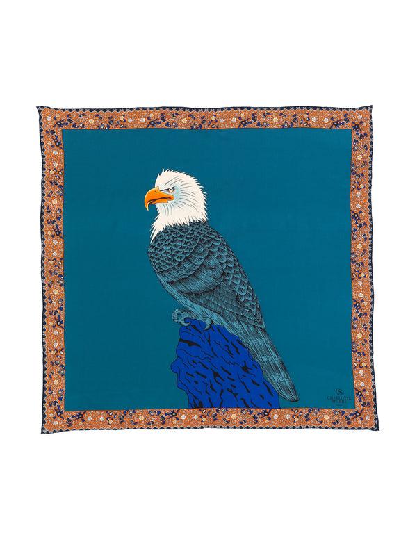 charlotte sparre Eagle 90x90 cm / 90-386 Eagle 90x90 - Petrol Scarf
