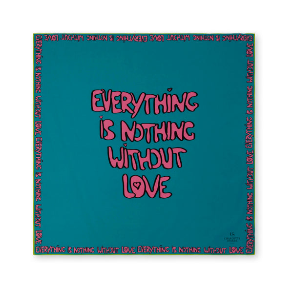 charlotte sparre Everything is nothing 90x90cm / 90-321 Everything is nothing 90x90 - Turquoise Scarf