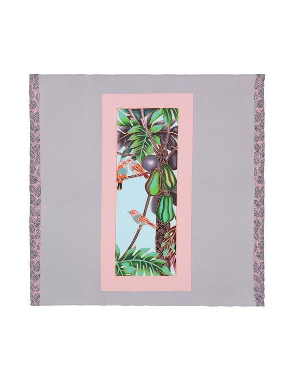 charlotte sparre Exotic bird 90x90 cm / 90-402 Exotic bird 90x90 - Grey/Rose Scarf