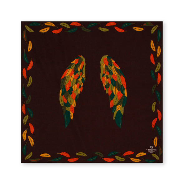 charlotte sparre Feather wings 90x90 cm / 90-365 Feather wings 90x90 - Brown Scarf