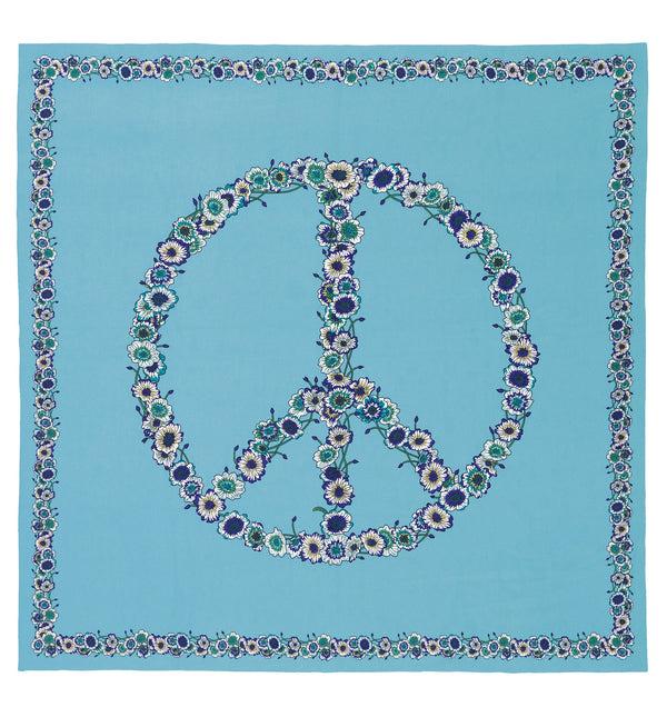 charlotte sparre Flower peace 90x90 cm / 90-328 Flower peace 90x90 - Light blue Scarf