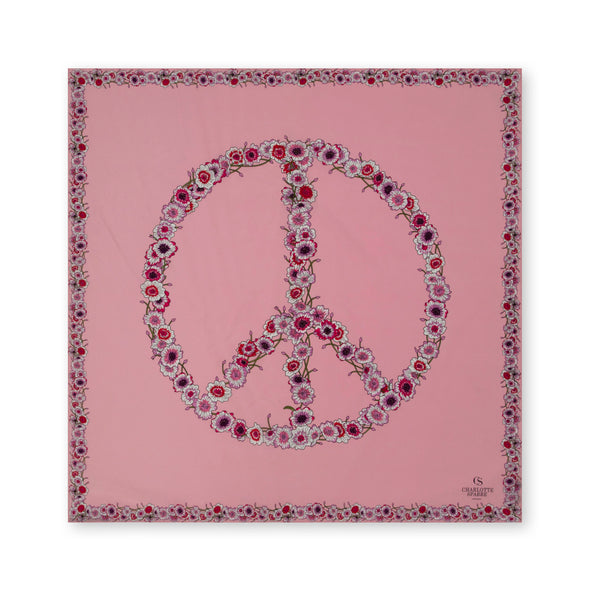 charlotte sparre Flower peace 90x90 cm / 90-328 Flower peace 90x90 - Rose Scarf