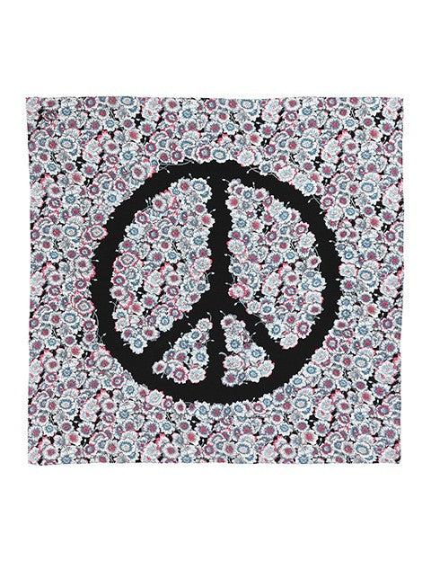charlotte sparre Flower peace 90x90 cm / 90-378 Solid peace 90x90 - Black Scarf