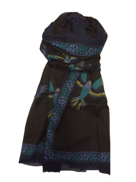 charlotte sparre Flying bird 100x200 cm / SCS016 Flying bird 100x200 - Petrol Scarf