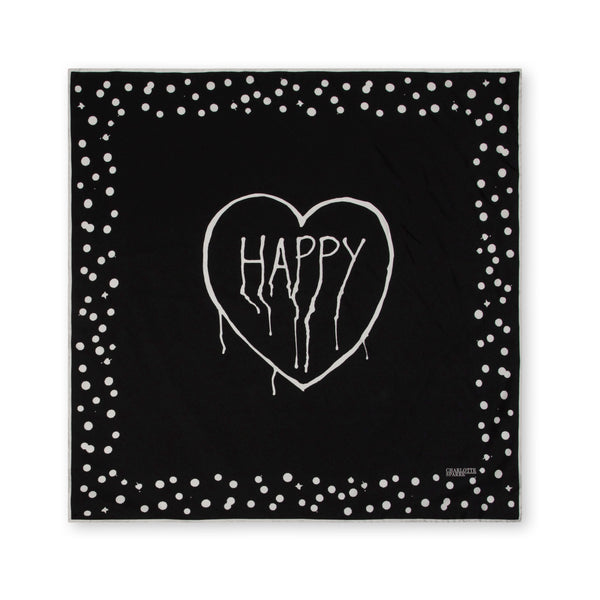charlotte sparre Happy 90x90 cm / 90-305 Happy 90x90 - Black Scarf