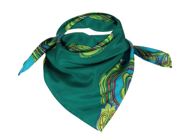 charlotte sparre Ida 55x55 cm / CS545 Ida allover 55x55 - Turquoise/Green Scarf