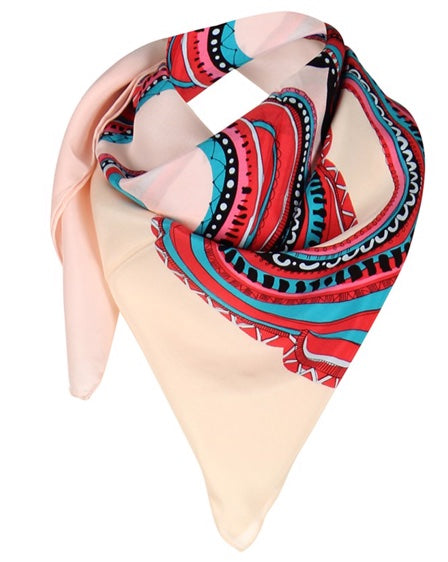 charlotte sparre Ida 90x90 cm / 90-382 Ida 90x90 - Rose/Cream Scarf