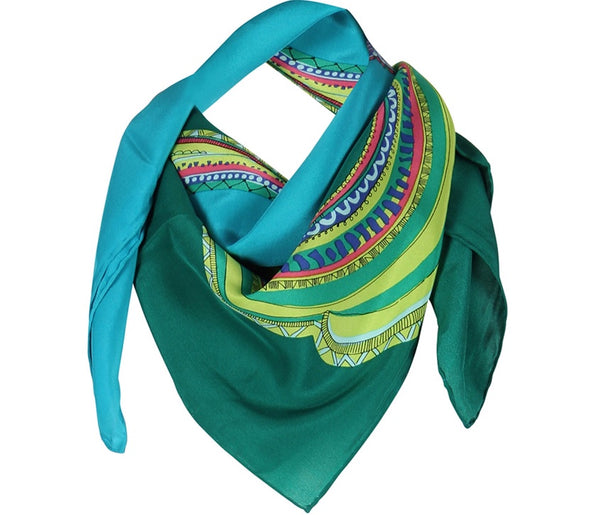 charlotte sparre Ida 90x90 cm / 90-382 Ida 90x90 - Turquoise/Green Scarf