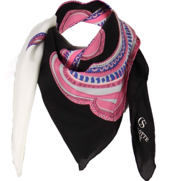 charlotte sparre Ida 90x90 cm / 90-382 Ida 90x90 - White/Black Scarf