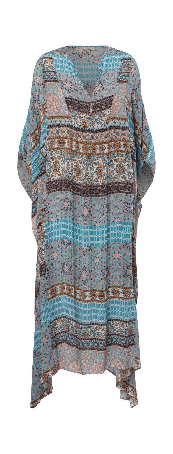 charlotte sparre Long kaftan Ines / 2980 Ines vis - Blue Dress