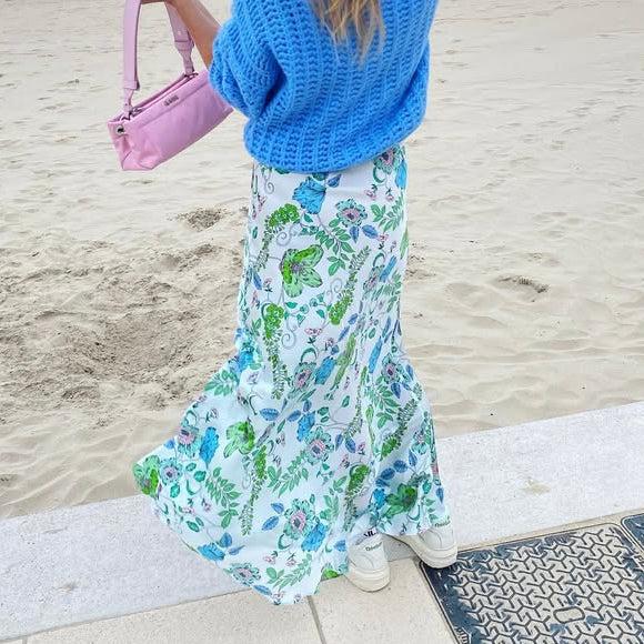 charlotte sparre Mermaid skirt Floral fun / 2936 Floral fun - Blue Skirt