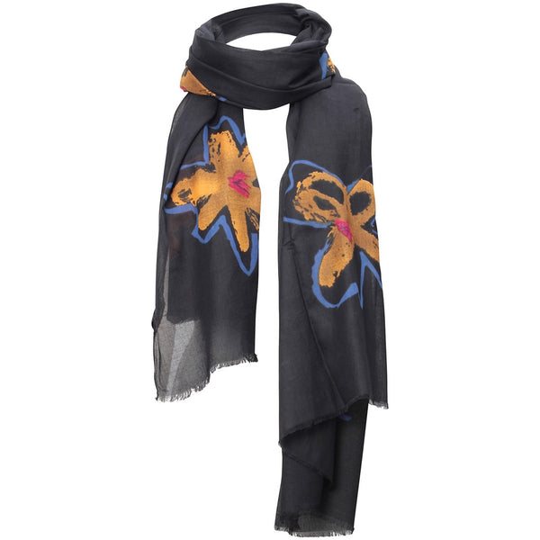 charlotte sparre Mille 100x200 cm / SCS017 Mille 100x200 - Black/Orange Scarf