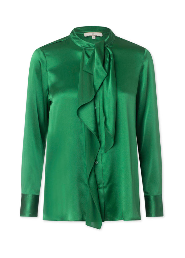 charlotte sparre Neck tie blouse Solid / 3216 Solid - Green Blouse charlotte sparre Neck tie blouse Solid / 3216 Solid - Green Blouse