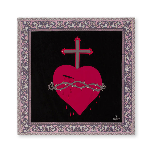 charlotte sparre Open heart 90x90 cm / 90-342 Open heart 90x90 - Pink Scarf