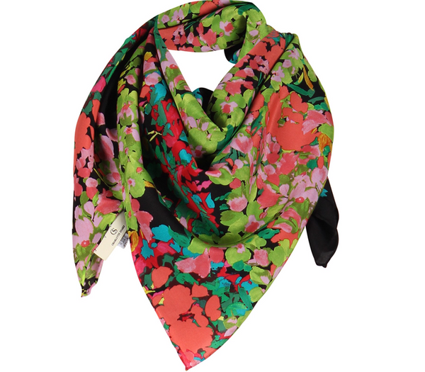charlotte sparre Pauline 90x90 cm / 90-406 Pauline 90x90 - Black/Lime Scarf
