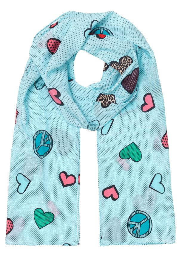 charlotte sparre Peace heart 35x165 cm / CS772 Peace heart - Blue Scarf