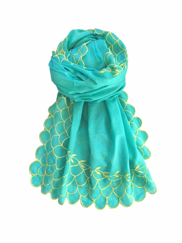 charlotte sparre Peacock 100x170 cm / SCS041 Peacock 100x170 - Azur Scarf