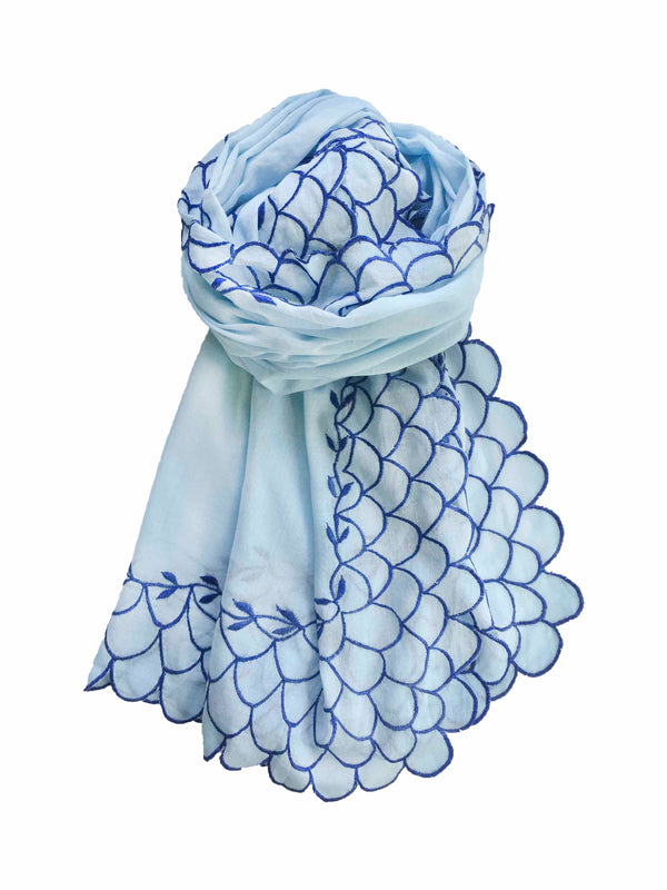 charlotte sparre Peacock 100x170 cm / SCS041 Peacock 100x170 - Light blue Scarf