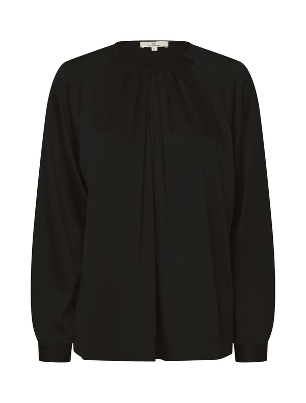 charlotte sparre Pleat neck / 3417 Solid - Black Blouse