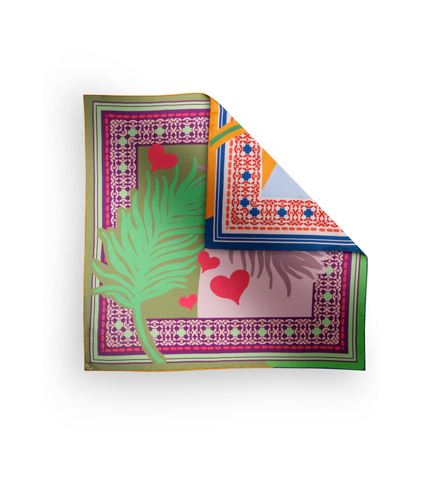 charlotte sparre Scarf / SS005 Summerfeel 90x90 - Multi/Lilac Scarf