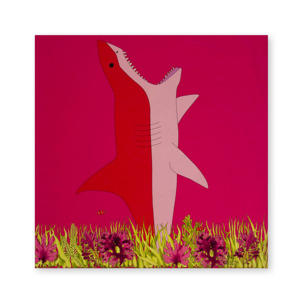 charlotte sparre Shark 90x90 cm / 90-327 Shark 90x90 - Pink Scarf charlotte sparre Shark 90x90 cm / 90-327 Shark 90x90 - Pink Scarf