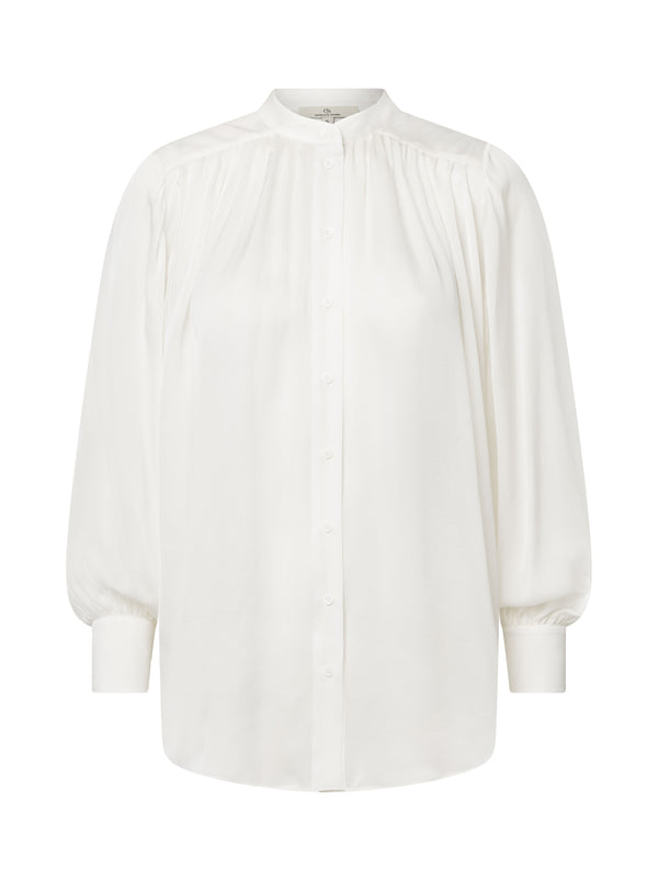 charlotte sparre She blouse / 3418 ggt Satin solid - White Blouse