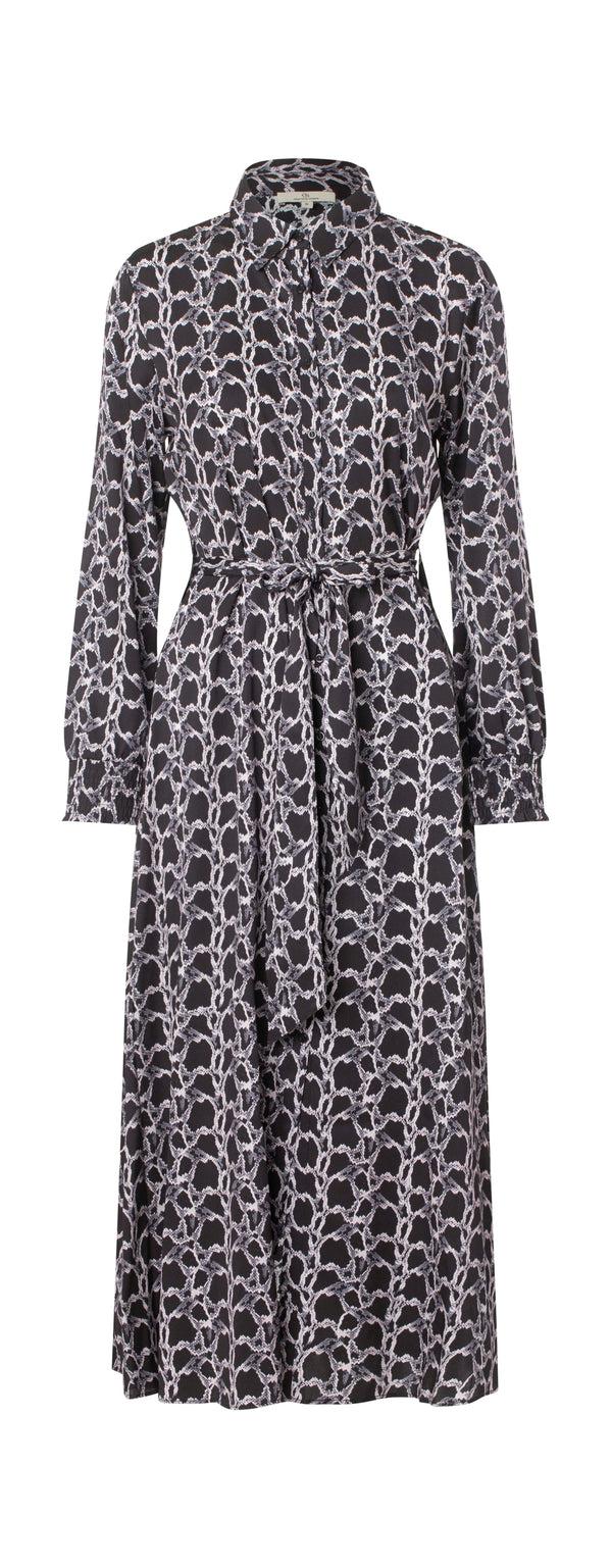 charlotte sparre Smock shirt dress Snaky / 3030 Snaky - Black Dress