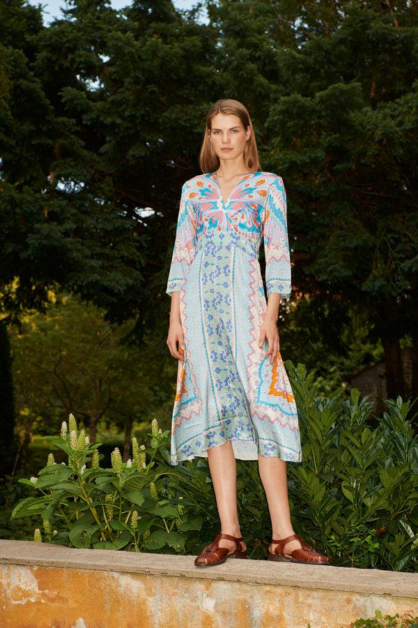 charlotte sparre Square dress Springtime / 3143 Springtime - Light blue Dress