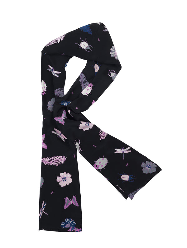 charlotte sparre Summer garden 35x165 cm / CS541 Summer garden 35x165 - Black Scarf