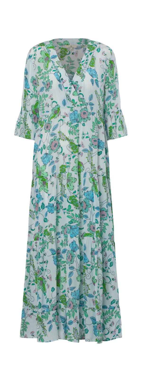 charlotte sparre V-lane dress Floral fun / 2981 Floral fun vis - Blue Dress