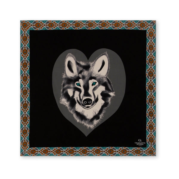 charlotte sparre Wolf 90x90 cm / 90-387 Wolf 90x90 - Grey Scarf