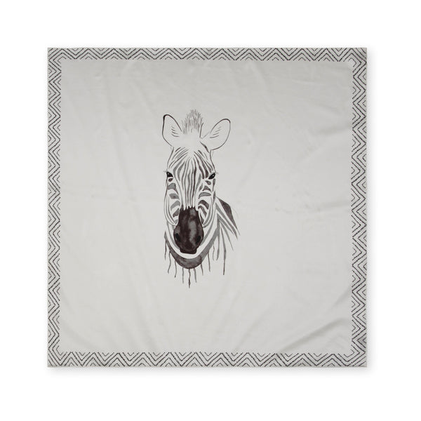 charlotte sparre Zebra head 90x90 cm / 90-452 Zebra head 90x90 - White Scarf