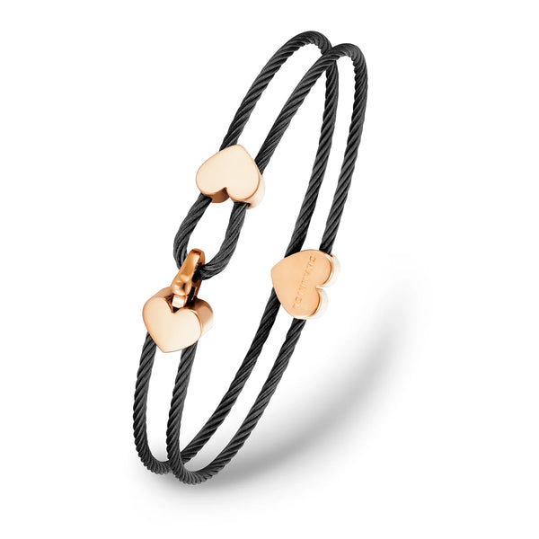 Charriol Cable Signature Coup De Foudre Hearts Bangle Bracelets And Bangles