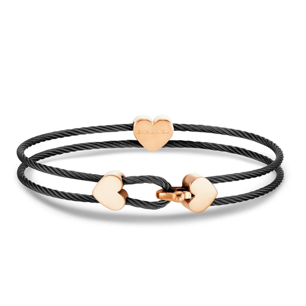 charriol Cable Signature Coup de Foudre Hearts Bangle Bracelets and Bangles