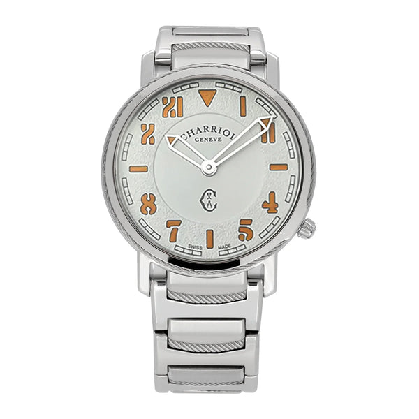 charriol CELTIC® LEGACY 40MM QUARTZ CALIBRE WHITE CALIFORNIA DIAL STEEL BEZEL STEEL BRACELET Watch charriol CELTIC® LEGACY 40MM QUARTZ CALIBRE WHITE CALIFORNIA DIAL STEEL BEZEL STEEL BRACELET Watch