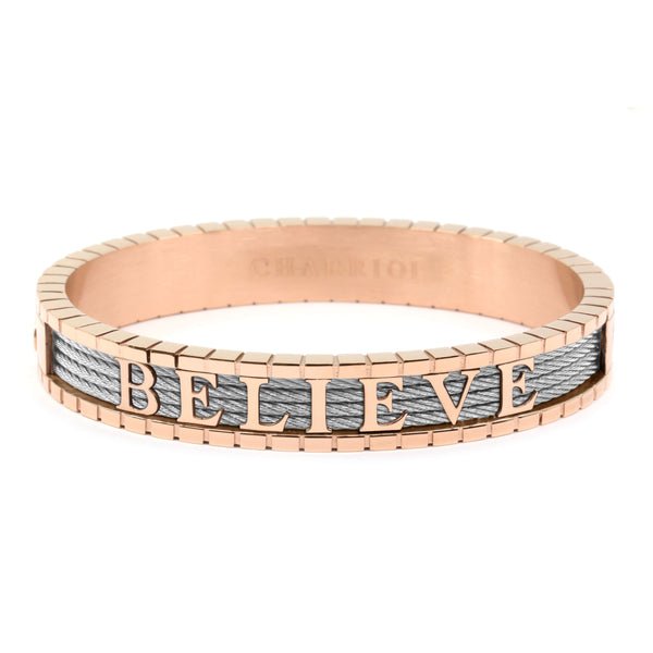 Charriol Forever™ Bangle Personalized Rose/Steel Bracelets And Bangles