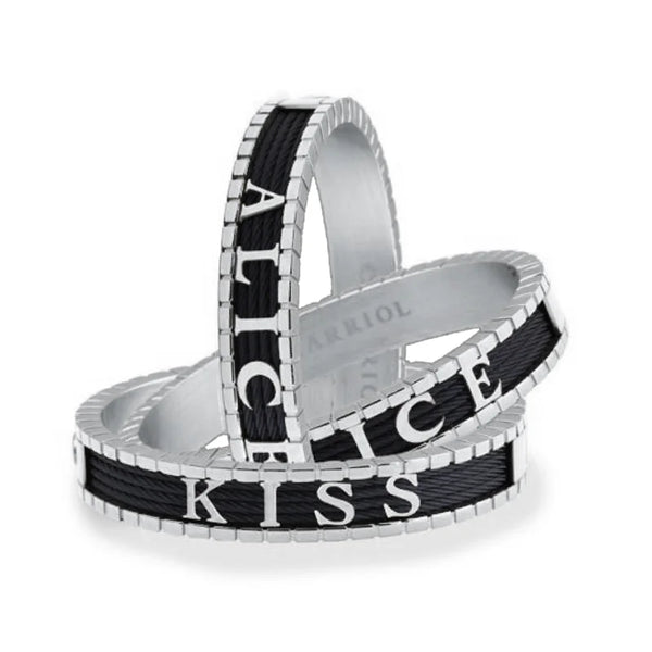 Charriol Forever™ Bangle Personalized Steel/Black Bracelets And Bangles