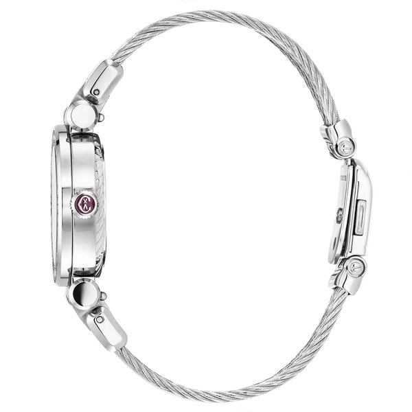 Charriol NAVIGATOR CRUISE 28MM QUARTZ CALIBRE MOTHER-OF-PEARL DIAL 30 DIAMONDS BEZEL STEEL CABLE INTERCHANGEABLE BRACELET Watch