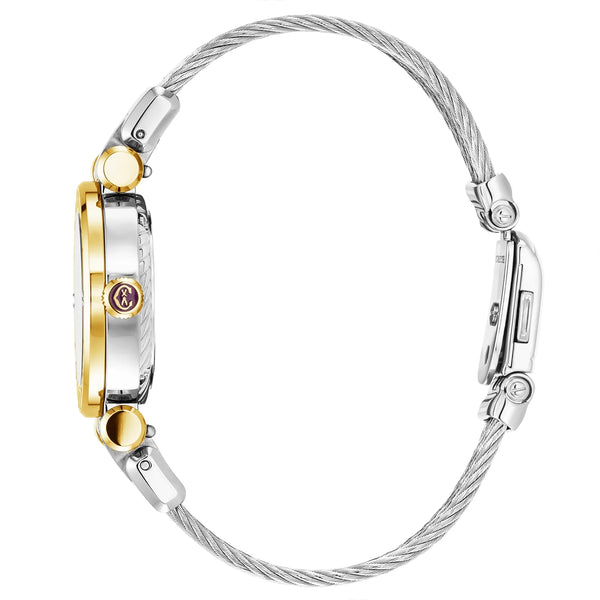 Charriol NAVIGATOR CRUISE 28MM QUARTZ CALIBRE MOTHER-OF-PEARL WITH 12 DIAMONDS DIAL "CHARRIOL CHARRIOL" BEZEL STEEL CABLE INTERCHANGEABLE BRACELET Watch