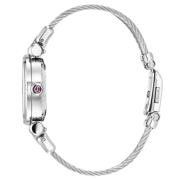 Charriol NAVIGATOR CRUISE 28MM QUARTZ CALIBRE MOTHER-OF-PEARL WITH 12 DIAMONDS DIAL 30 FULL CUT DIAMONDS WITH 6 SCREWS BEZEL STEEL CABLE INTERCHANGEABLE BRACELET Watch