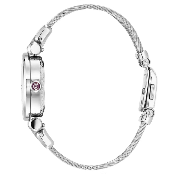 Charriol NAVIGATOR CRUISE 28MM QUARTZ CALIBRE MOTHER-OF-PEARL WITH 12 DIAMONDS DIAL STEEL "CHARRIOL CHARRIOL" BEZEL STEEL CABLE INTERCHANGEABLE BRACELET Watch