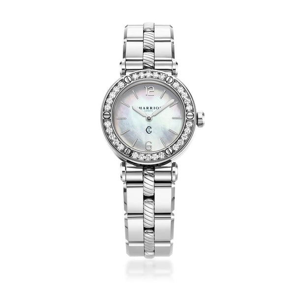 Charriol NAVIGATOR CRUISE 28MM QUARTZ CALIBRE MOTHER-OF-PEARL DIAL STEEL 30 FULL CUT DIAMONDS WITH 6 SCREWS BEZEL METAL INTERCHANGEABLE BRACELET Watch
