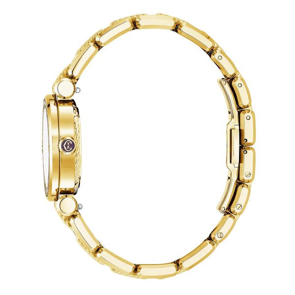 Charriol NAVIGATOR CRUISE 28MM QUARTZ CALIBRE WHITE MOTHER-OF-PEARL WITH 12 ROMAN FIGURES DIAL STEEL YELLOW GOLD PVD WITH 30 DIAMONDS WITH 6 SCREWS BEZEL METAL YELLOW GOLD PVD INTERCHANGEABLE BRACELET Watch