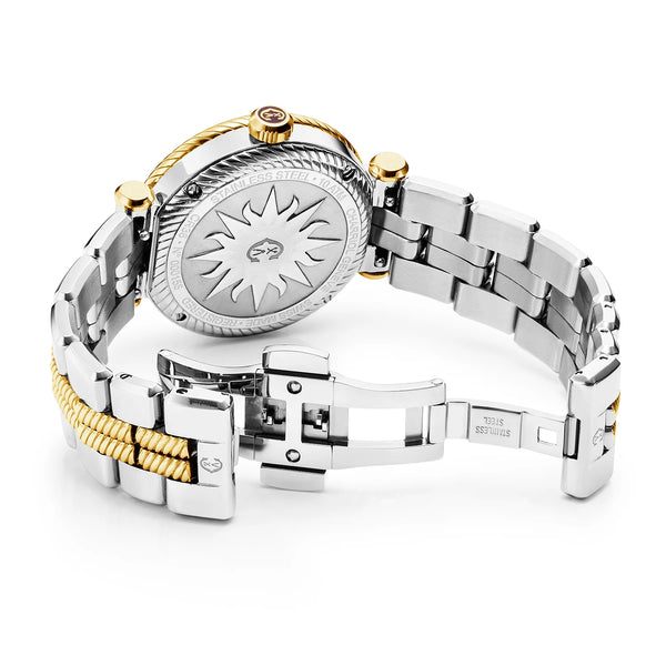 Charriol NAVIGATOR CRUISE 36MM QUARTZ CALIBRE MOTHER-OF-PEARL WITH 10 DIAMONDS DIAL STEEL YELLOW GOLD PVD "CHARRIOL CHARRIOL" BEZEL BICOLOR METAL INTERCHANGEABLE BRACELET Watch