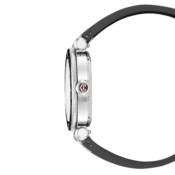 Charriol NAVIGATOR SURF 36MM AUTOMATIC CALIBRE BLACK WITH 1 DIAMOND BEZEL PURPLE DIAL BLACK RUBBER INTERCHANGEABLE BRACELET Watch