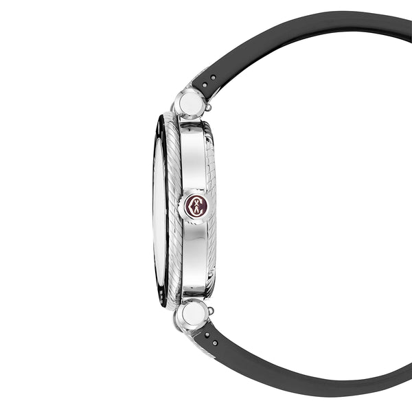 Charriol NAVIGATOR SURF 36MM AUTOMATIC CALIBRE FLOWER DIAL BLACK WITH 1 DIAMOND BEZEL BLACK RUBBER INTERCHANGEABLE BRACELET SPECIAL EDITION X CYNTHIA ROWLEY Watch