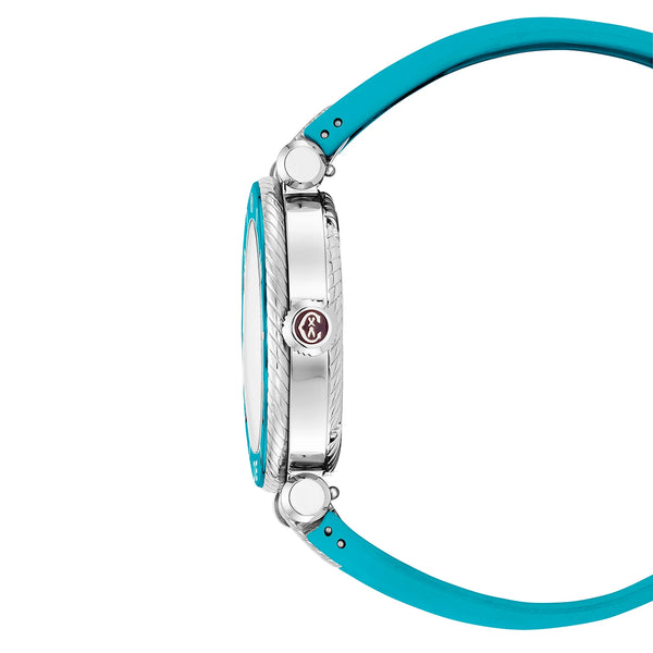 Charriol NAVIGATOR SURF 36MM AUTOMATIC CALIBRE TURQUOISE DIAL TURQUOISE BEZEL TURQUOISE RUBBER INTERCHANGEABLE BRACELET Watch