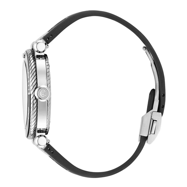 Charriol NAVIGATOR SURF 41MM AUTOMATIC CALIBRE BLACK AND SILVER LUMINOVA DIAL BLACK AND SILVER UNIDIRECTIONAL BEZEL BLACK RUBBER INTERCHANGEABLE BRACELET Watch